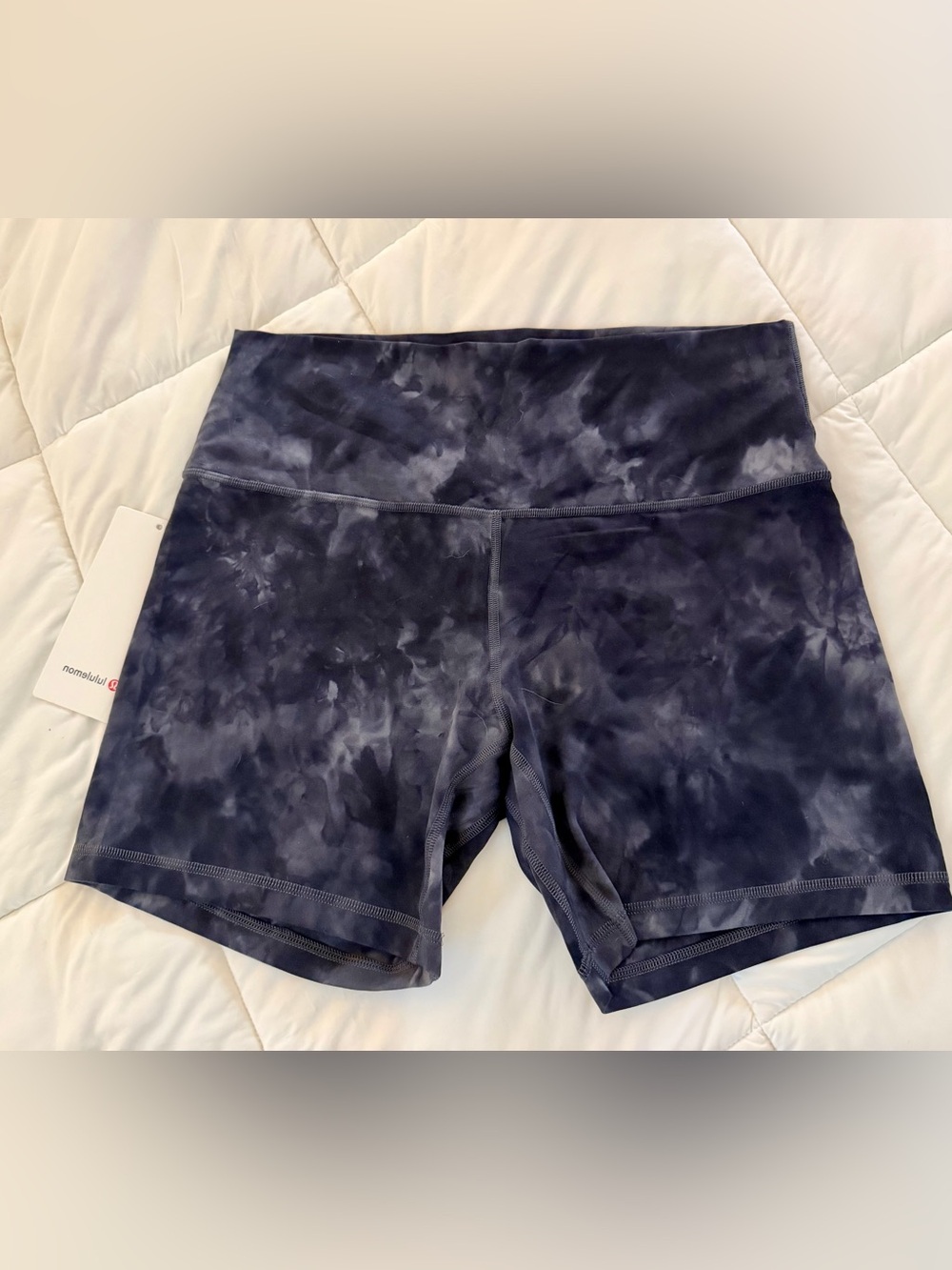 lululemon athletica Dark Navy Tie-Dye High-Rise Bike Shorts